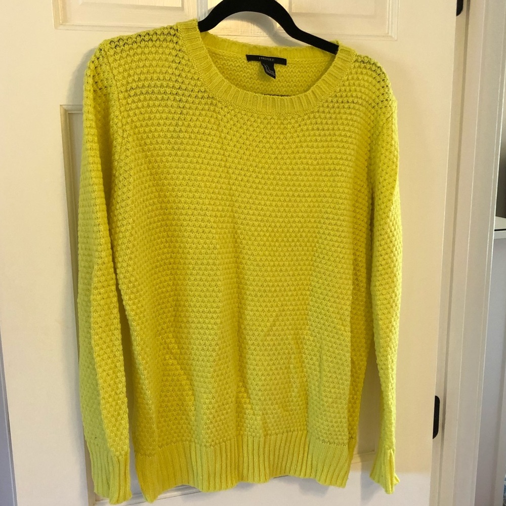 chartreuse forever 21 sweater